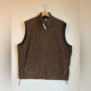 WOOLRICH Mens Vest Zip up Fleece Size 2XL Dark Brown Pockets Outdoor